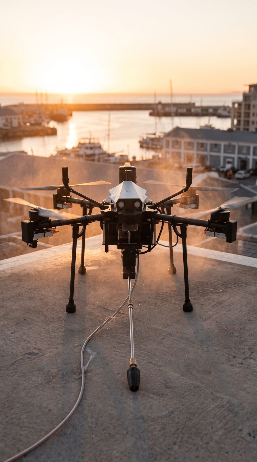SKAI drone staged on a rooftop before a flight